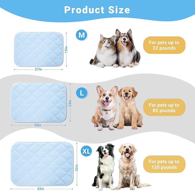Dog Cooling Mat,Cooling Mat for Dogs, 51"x38" Cats Cooler Pad, Premium Pets Cool Bed for Crate Kennel, Indoor Cats Cool Sleeping Bed, Q-MAX >0.45, (XXL-Large - 51 x 38 Inch)