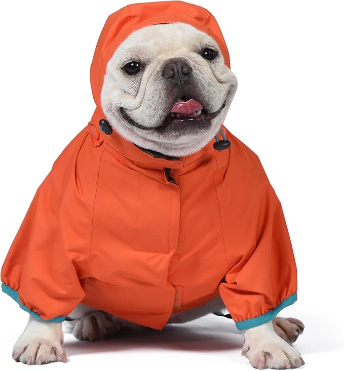 Orvis Dog All Season Trekker 3-in-1 Coat for Dogs, Size Medium; Orange High Visibility All Weather Dog Coat with Raincoat & Fleece Vest that Can Be Worn Separately or Together; Removable Hood