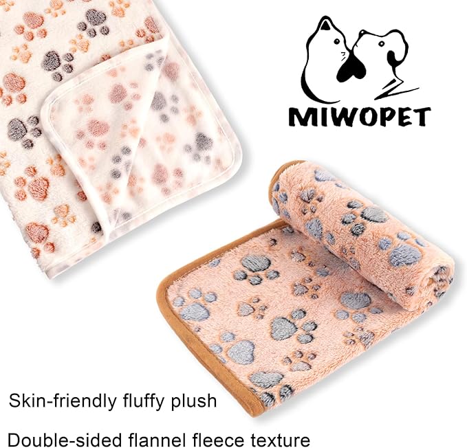 MIWOPET 3 Pack Cat and Dog Blanket Soft & Warm Fleece Flannel Sleep Mat, Great Pet Throw for Puppy, Kitten,Cats,Small, Medium & Large Dogs (Medium 30" x 20")