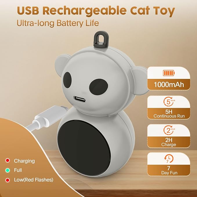 Interactive Cat Toys for Indoor Cats: 2 in 1 Cat Toy with Automatic Flying Bird & Mouse Wand, Smart Motion Mode Adjustable Speed, USB Rechargeable Safe for Bored Kittens and Adult Cats