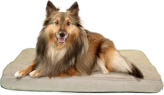 Furhaven Cooling Gel Dog Bed for Large/Medium Dogs w/ Removable Washable Cover, For Dogs Up to 55 lbs - Terry & Suede Mattress - Espresso, Large