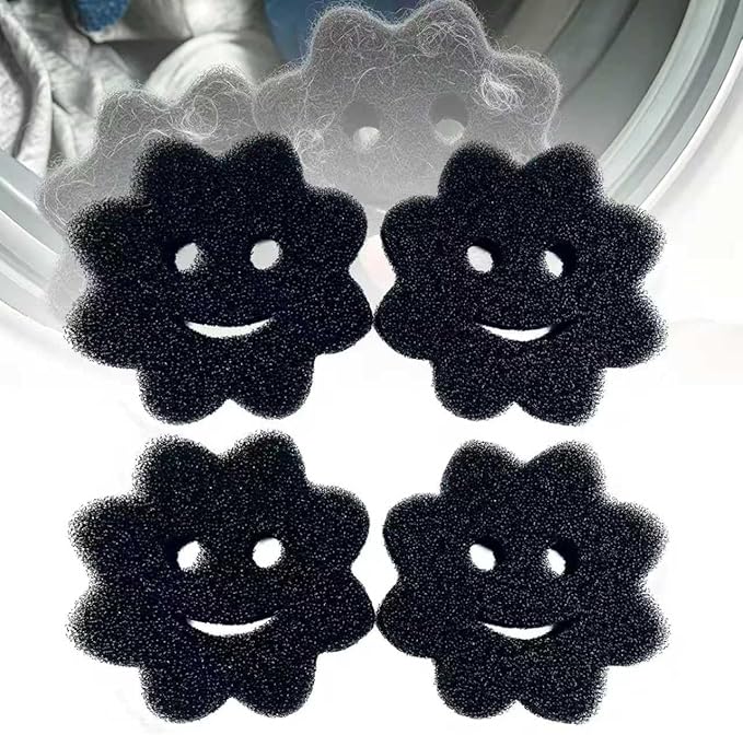 Reusable Pet Hair Remover for Laundry, Efficient Dog Cat Hair & Dander Catcher for Washing Machine and Dryer, Soft Fabric Lint Remover Effectively Remove Pet Fur Fluff from Clothes and Bedding (4PCS)