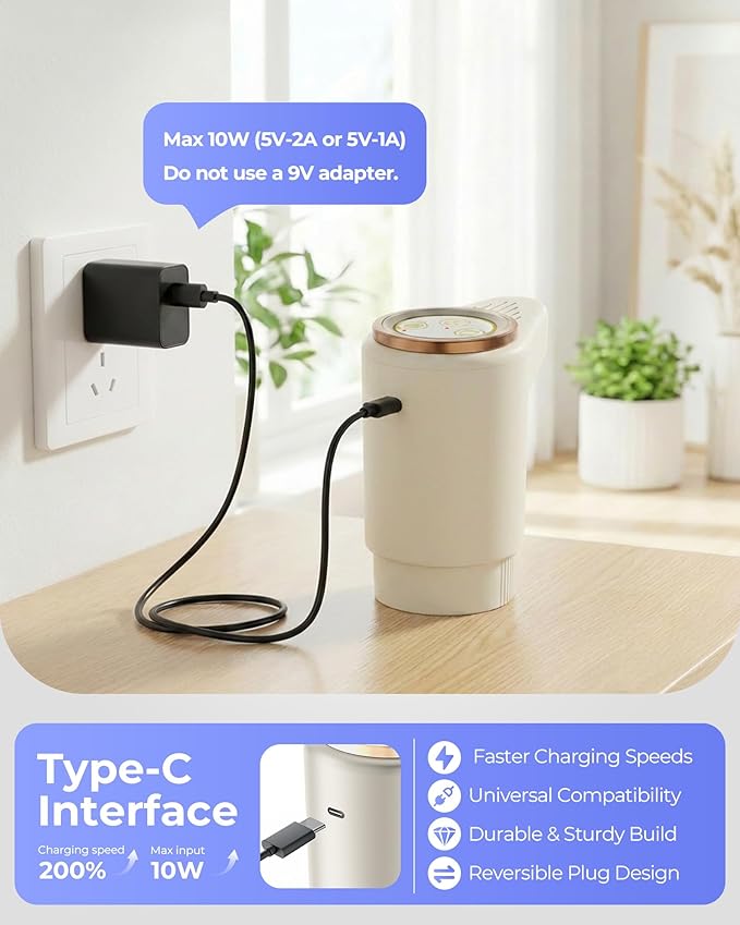 Water Jug Pump for 5 Gallon Bottle – Portable Electric USB-C Charging Dispenser, Dual Powerful Motors, Fast Flow, Fits 2-5 Gallon Jugs – Ideal for Home, Office, Camping, RV, Beige
