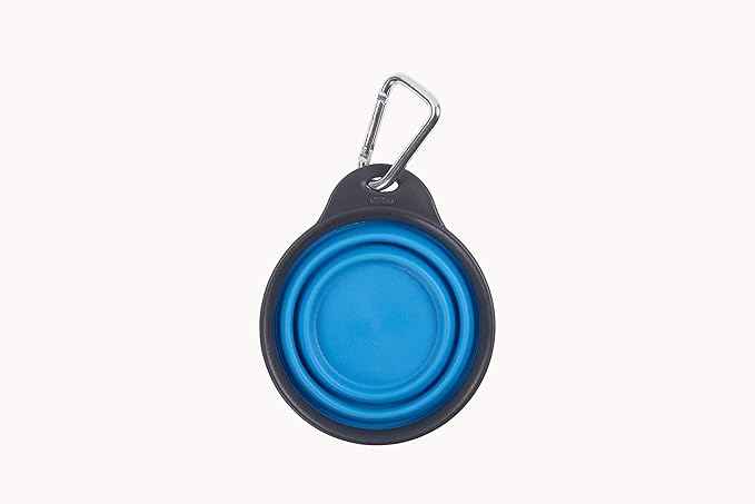 Dexas Pets Collapsible Travel Cup, Small/1 Cup Capacity, Pro Blue