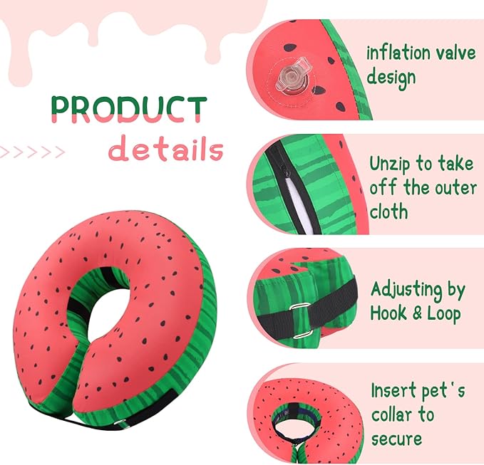 Supet Inflatable Dog Cone Collar Alternative After Surgery, Dog Neck Donut Collar Recovery E Collar for Neuter, Soft Dog Cone for Small Medium Large Dogs