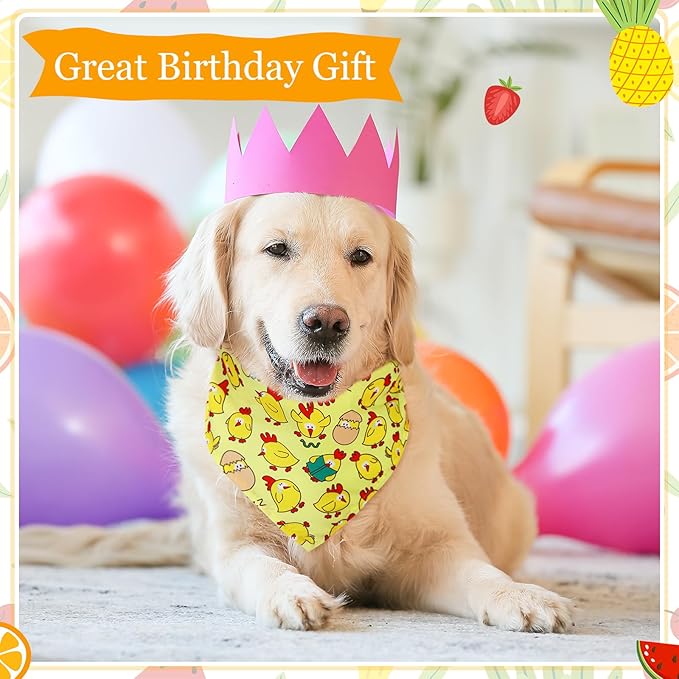 Weewooday 15 Pcs Dog Bandanas Bulk Summer Puppy Dog Bandana Triangle Bib Scarf Summer Hawaii Style Flamingo Fruit Leaf Pattern Pet Puppy Kerchief Set for Small Medium Cat Costume Accessory(Fresh)