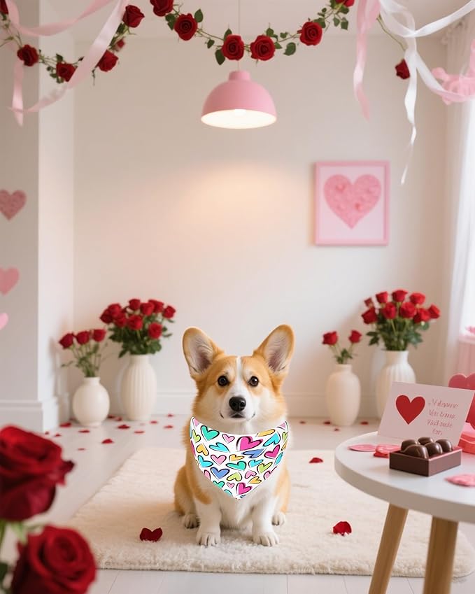 PET SHOW 50 Pack Small Dog Bandanas Bulk Assorted Random Dog Scarves Puppy Bibs Kerchief Set for Medium Dogs Girl Boy Pet Holiday Party Grooming Accessories