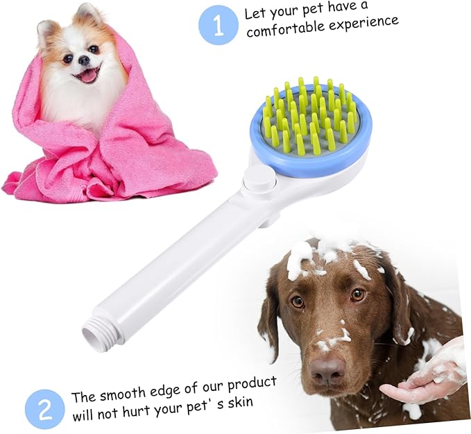 Milisten Portable Pet Shower Sprayer with Hose and Massage Brush for Dogs and Cats Durable Abs Material Suitable for Long Hair Easy Bathing and Grooming