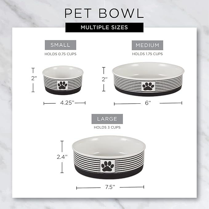 Bone Dry Ceramic Cat Bowls, Microwave & Dishwasher Safe, Medium Set, 6x2, Hunter Green, 2 Count