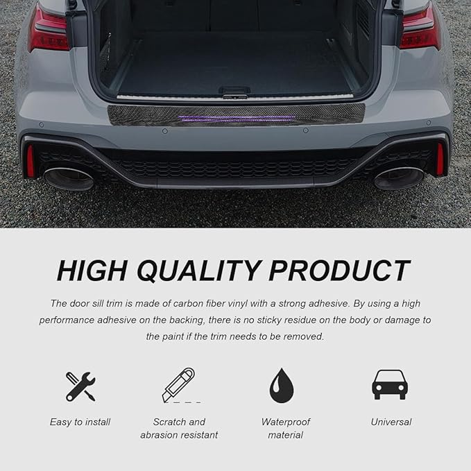 4 PCS Car Door Sill Protector, Waterproof Carbon Fiber Style Car Door Entry Guard Sill Protector, Anti-Scratch Door Threshold Strips Stickers for Most Vehicles, Car Accessories (Purple-4pcs)