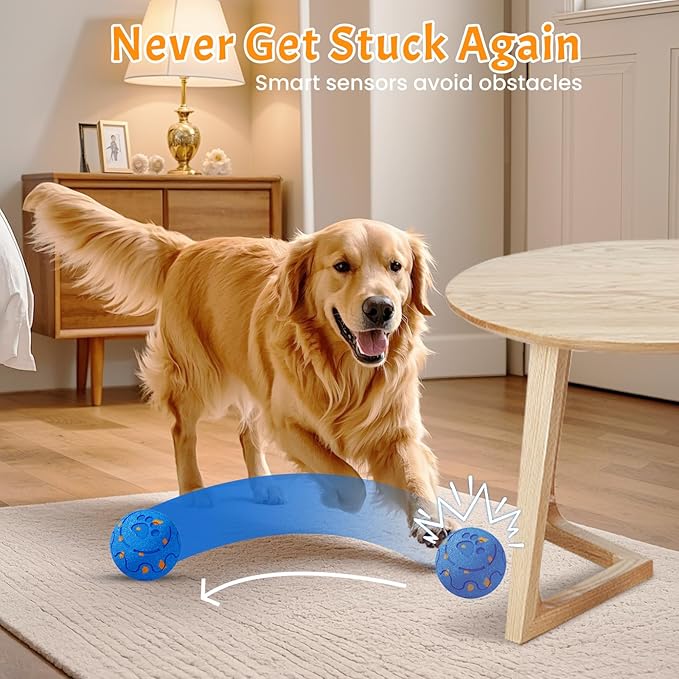 Interactive Dog Toys for Large Dogs, Automatic Moving, Bouncing, Rolling, Durable E-TPU Chew Resistant for Bored Energetic Medium Dogs, Rechargeable Waterproof for Indoor Outdoor Play