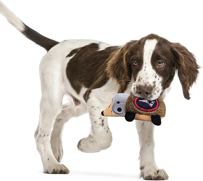 NFL NEW England Patriots Plush Hedgehog Toy for Dogs & Cats, Cool Soft Pet Toy for Fun and Interactive Play, Dog Chew Toy with Squeaker, Licensed Hot Pet Toy