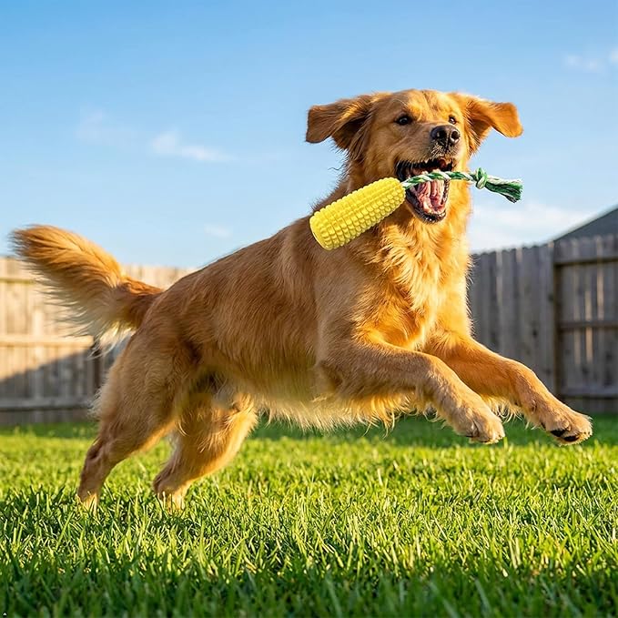 Carllg Dog Chew Toys for Aggressive Chewers, Indestructible Tough Durable Squeaky Interactive Dog Toys, Puppy Teeth Chew Corn Stick Toy for Small Medium Large Breed