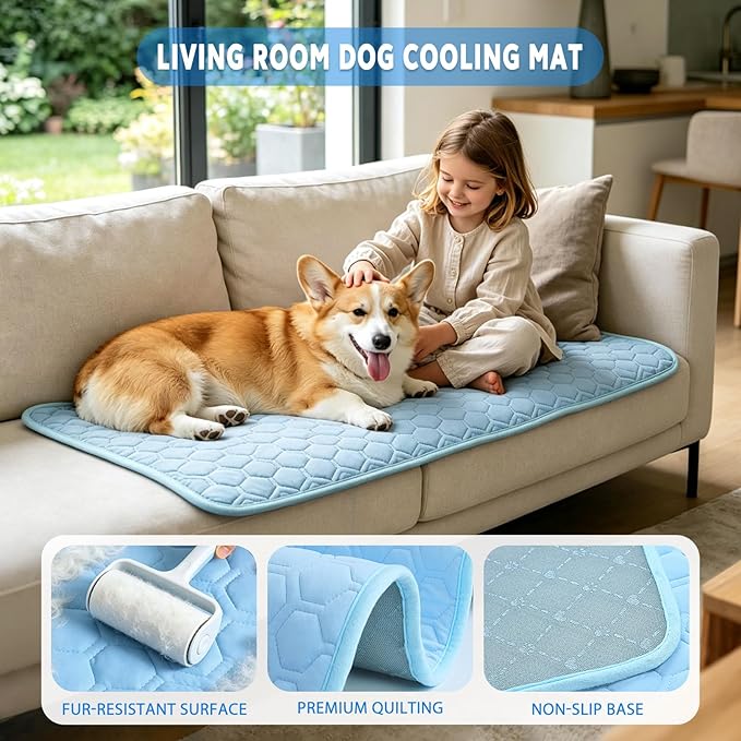 Cooling Mat for Dogs, Arc-Chill Dog Cooling Mat (Q-Max>0.45), Non-Slip Washable Pet Cooling Pad, Summer Self-Cooling Bed for Dogs Cats, Portable Crate Mat for Indoor & Outdoor Use,18"x29"