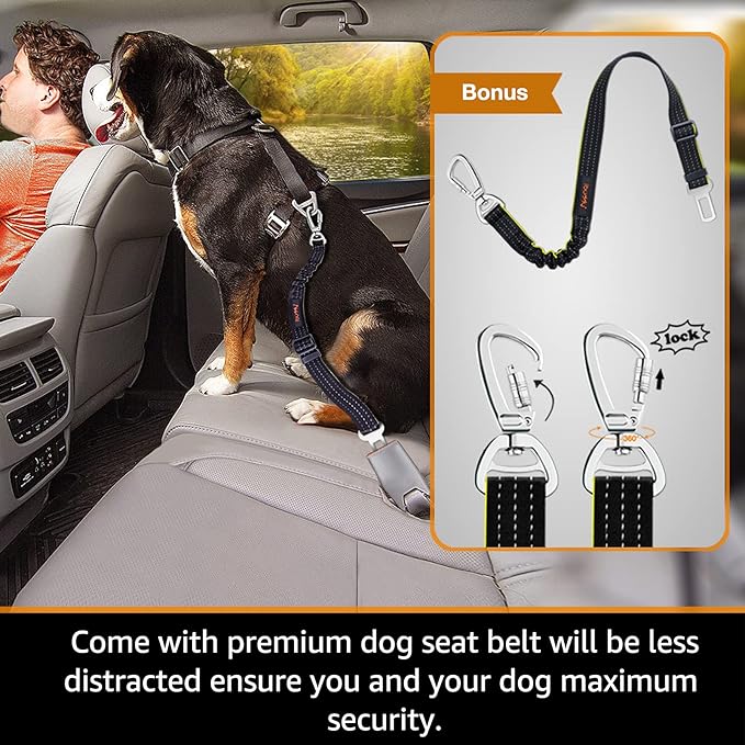 Dog Car Seat Covers 100% Waterproof, Dog Seat Cover with Side Flaps from Scratching, Pet Seat Cover for Back Seat of Car/SUV/Truck Machine Washable… (Truck)