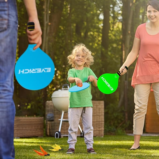 Paddle Ball Set – Indoor & Outdoor Racket Game for Kids, Teens, and Adults, Badminton & Camping Games Essentials, Fun for Beach, Yard, and Lawn Play All Year Round