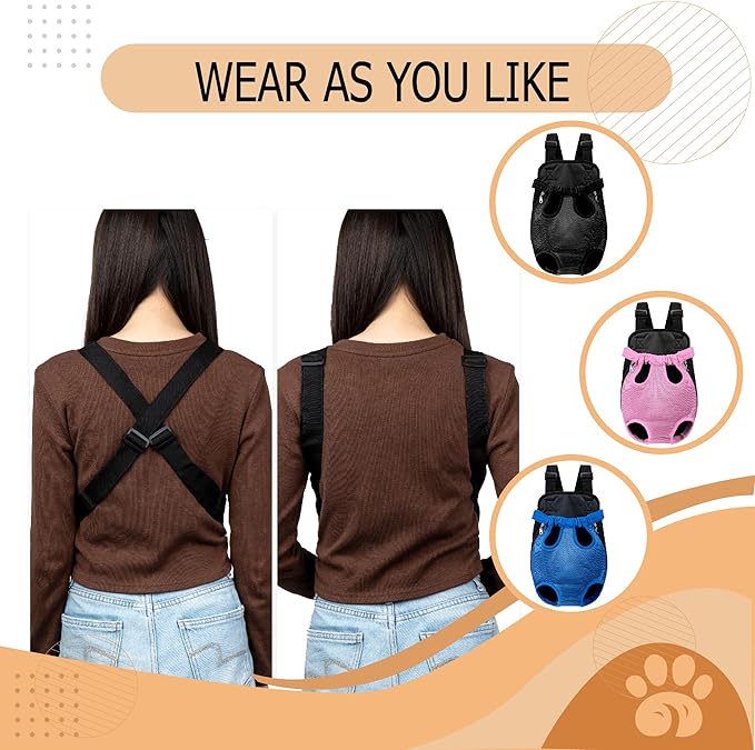 Hands-Free Pet Carrier Backpack for Dogs and Cats - Comfortable Adjustable Legs Carrier - Easy-Fit Design - Perfect for Traveling, Hiking and Camping - Small and Medium Pets (Pink, X-Large)