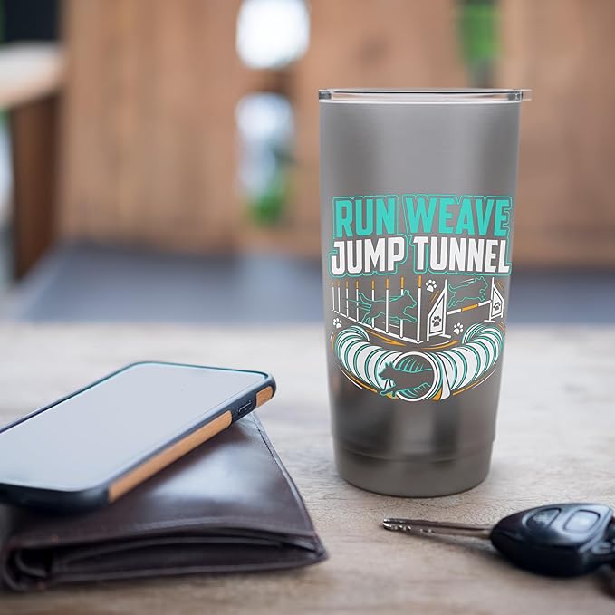 Run Weave Jump Tunnel Dog Agility Stainless Steel Insulated Tumbler