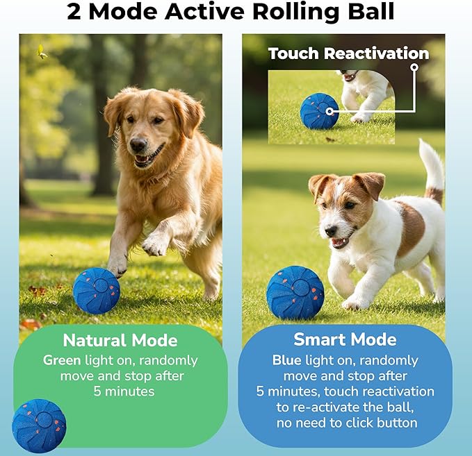 Smart Automatic Moving Dog Toy for Medium & Large Dogs, Resistant E-TPU Material, Rechargeable, Waterproof, Keeps Dogs Busy Indoors