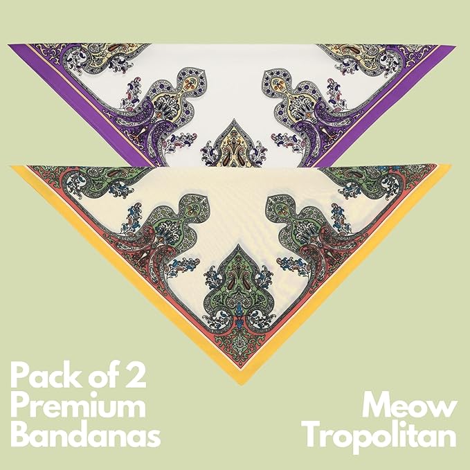 The Peacock Crew Premium Soft Cotton Bandanas Pack for Men and Women Paisley 22 x 22 inches