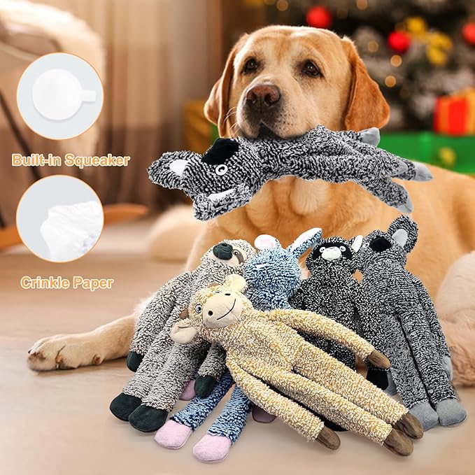 BUYPOW Koala No Stuffing Dog Toys for Large Dogs, Squeaky Crinkle Interactive Dog Animals Toys, Plush Teething Toys to Keep Them Busy, Cute Funny Dogs Gifts for Small Medium Large Breed