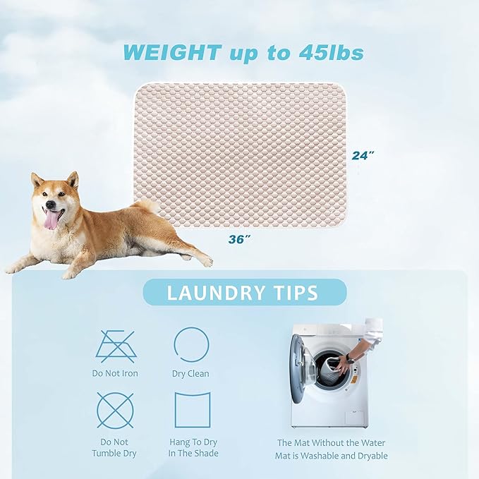 MICROCOSMOS Sleeping Pad & Pet Cooling Mat- Breathable Bubble Surface, EZ Clean. Keep Cooling for Pets, Kids and Adults in Summer.(Brown, 36" x 24")