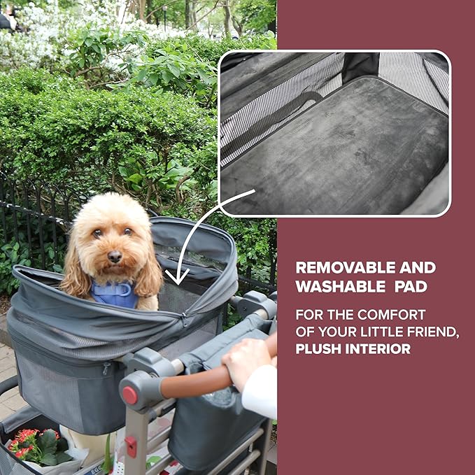 Wadabuggy Foldable Pet Caddy - Collapsible, Attachable & Removable Pet Carrier for Beach and Shopping Carts - Travel with Small & Medium Size Pets, Cats & Dogs (Cart Not Included)