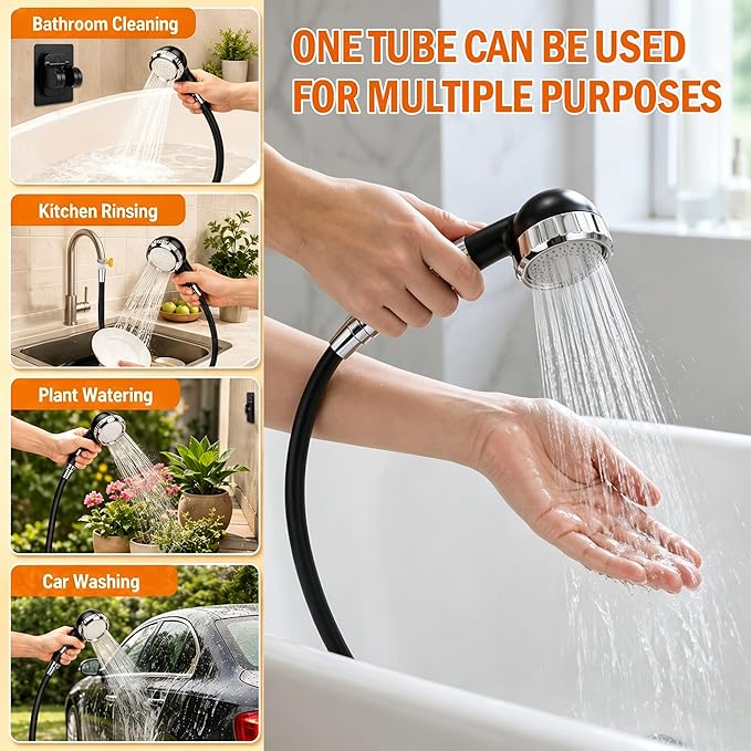 Windspeed 6.5Ft Slip On Tub Hose for Dogs Bathtub Faucet Attachment for Dog Washing Hose Tub Attachment for Pet Puppy Cat Washing Cleaning, Suitable for 0.6-0.9 inch Faucets
