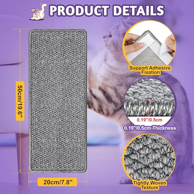 ENONCI Door Protector from Cat Scratching 19.6" x 7.8" Cat Wall Corner Scratcher, Anti Scratch Door Frame Furniture Protector for Indoor Cats
