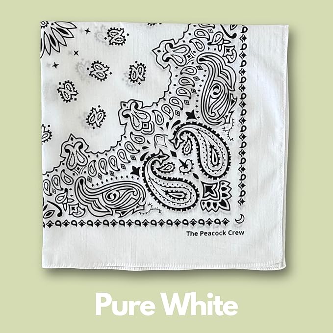 The Peacock Crew Premium Soft Cotton Bandanas Pack for Men and Women Paisley 22 x 22 inches