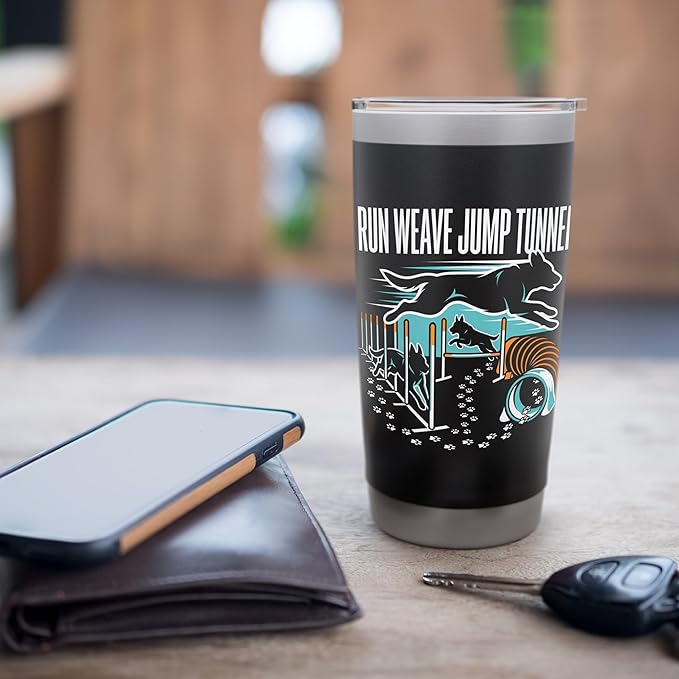 Run Weave Jump Tunnel Dog Agility Stainless Steel Insulated Tumbler