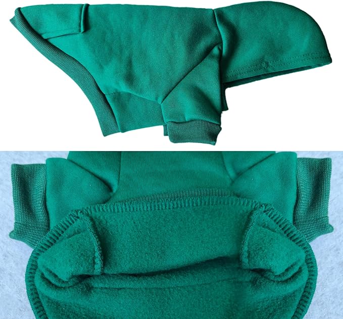 Jecikelon Soft Dog Hoodies for Small Dogs, Fleece Puppy Sweatshirt with Pockets, Warm Winter Cold Weather Coats for Pet Cat, Cute Clothes Puppy Costume (Green, X-Small)