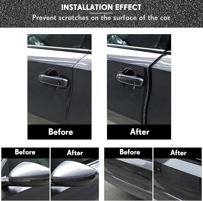 Frienda Car Door Edge Guards Door Sill Protector Automotive Entry Guard Anti Collision Scuff Sill Trim Protection Strips for Most Cars Vehicles Accessories(2.8 Inch Wide, 16.4 Feet,Black)