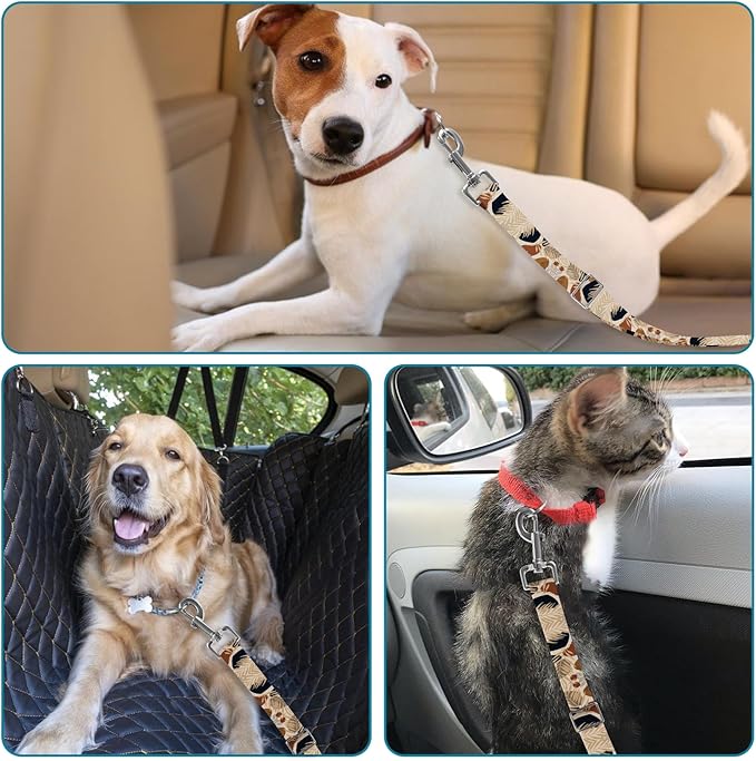Adjustable pet cat and Dog car seat Belt,The Lanyard is Flexible and Adjustable from 20 to 33 inches (Foliage)