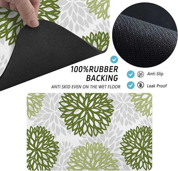Dog Food Mats 2 Pack for Floors, Absorbent and Quick-Drying Pet Cat Food Mat,Anti-Fouling and Easy-to-Clean Pet Feeding Mat,Dog Bowl Mat for Messy Drinking Water Bowls 12"x 20"+18x24