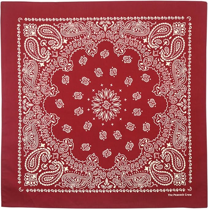 The Peacock Crew Premium Soft Cotton Bandanas Pack for Men and Women Paisley 22 x 22 inches
