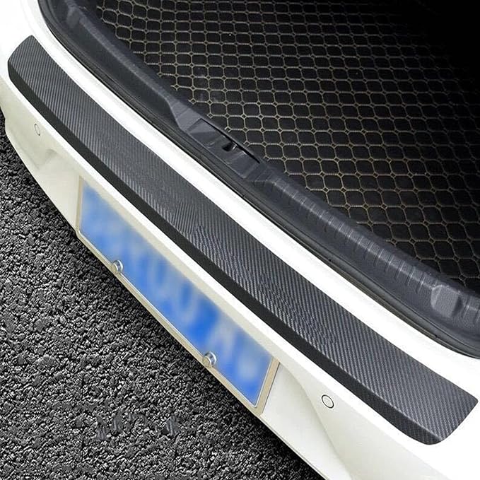 Door Sill Plate Protectors for Car - Rear Bumper Protector Guard, Universal Door Entry Guards Sill Scuff Cover Panel Step Protector, Trunk Door Entry Guards, Carbon Fiber, 9pcs/Set