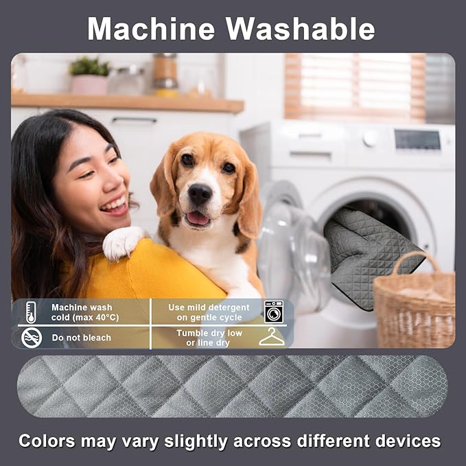Dog Car Seat Cover Front Seat - Waterproof and Non-Slip, Heavy-Duty Pet Seat Protector with Side Flaps, Full Protection for Front Bucket Chairs on Cars SUVs Trucks (Grey, Standard Front)