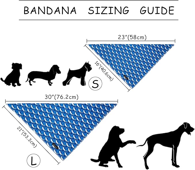 ARING PET Summer Dog Bandanas, Cute Blue White Whale Ocean Themed Pet Scarf Triangle Bib for Small Medium Large Boy Girl Dogs Cats, Puppy Kerchief for Beach Trips Daily Walks Outings Photoshoots-S