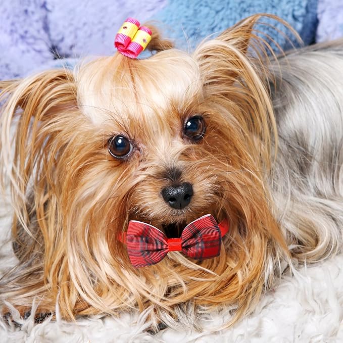 Segarty Dog Bow Ties for Small Dogs, 80 Adjustable Small Dog Bowties Large Puppy Bowtie Cats Neck Bows Pet Collar Bulk Assorted Grooming Accessories Birthday Wedding Party Holiday Festival
