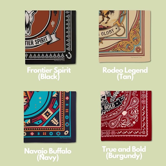 The Peacock Crew Premium Soft Cotton Bandanas Pack for Men and Women Paisley 22 x 22 inches