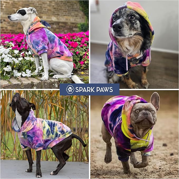Spark Paws Dog Hoodie – Premium Dog Sweater for Small, Medium, and Large Dogs | Warm Outfits for French Bulldogs, Pitbull, Puppy, Winter Jacket Alternative - Berry Lemonade - M