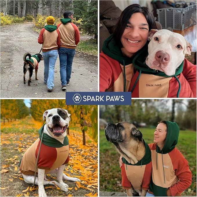 Spark Paws Dog Hoodie – Premium Dog Sweater for Small, Medium, and Large Dogs | Warm Outfits for French Bulldogs, Pitbull, Puppy, Winter Jacket Alternative - Ranger - L