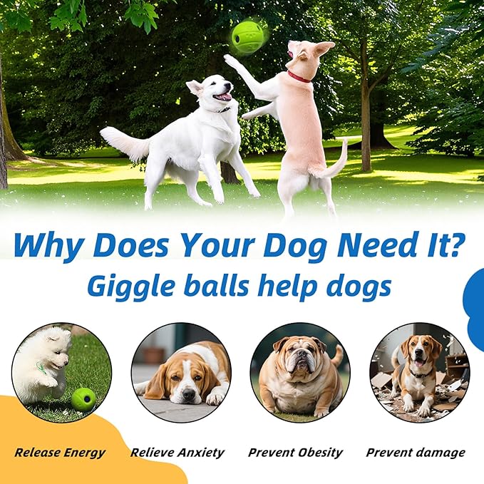 Dog Toys Ball, Interactive Dog Ball, No Paint, Gibbering Sound with Surface Concave Lines, M, 3.46 in (8.8 cm)