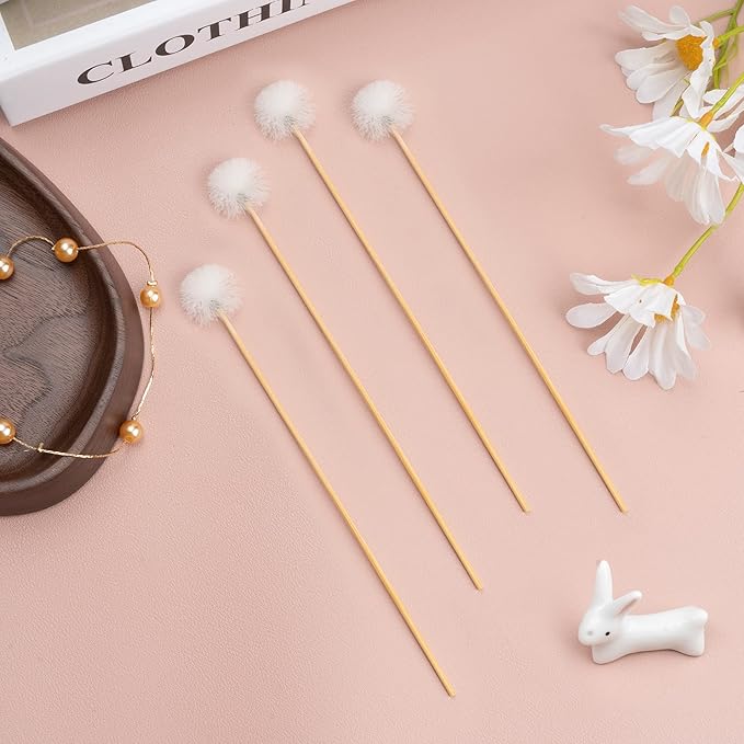 TXIN 12 Pieces Goose Feather Ear Pick, Bamboo Handle Ear Wax Remover, Ear Picker Cleaner, Ear Curette Cleaning Stick, Wood Earwax Removal Tool for Adult Men Women Ear Care Supplies