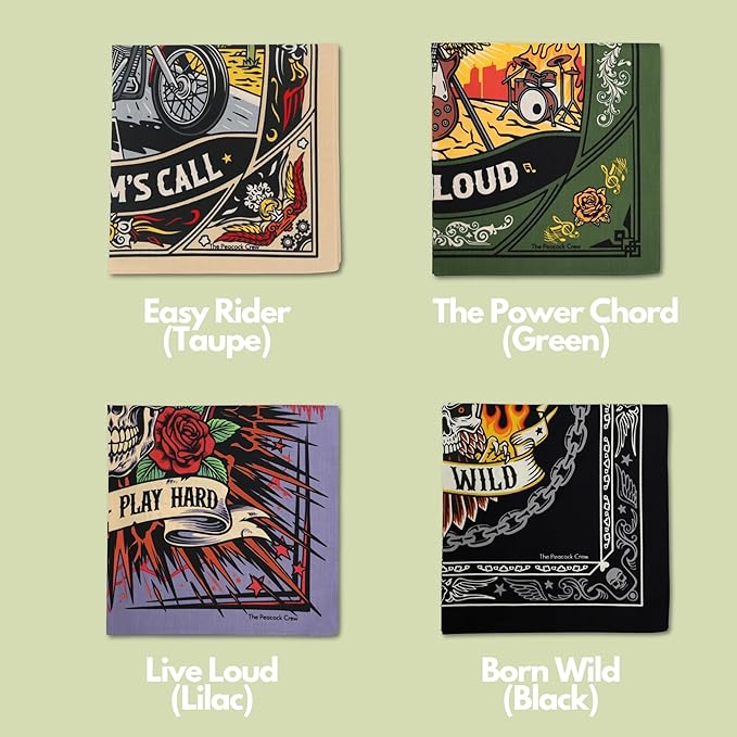 The Peacock Crew Premium Soft Cotton Bandanas Pack for Men and Women Paisley 22 x 22 inches