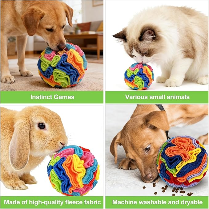 Dog Snuffle Ball Interactive Puzzle Toy for Dogs Toy for Small Medium Large Dogs Machine Washable Keeps Dogs Busy and Mentally Stimulated