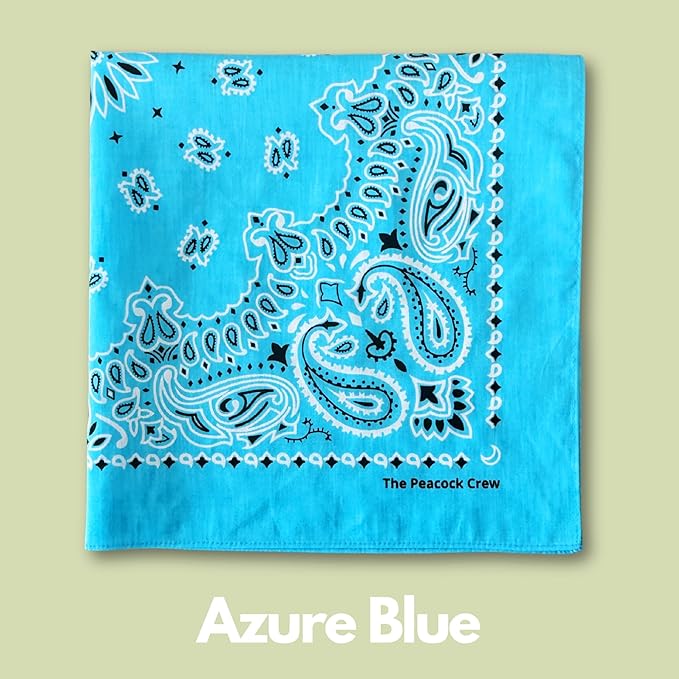 The Peacock Crew Premium Soft Cotton Bandanas Pack for Men and Women Paisley 22 x 22 inches