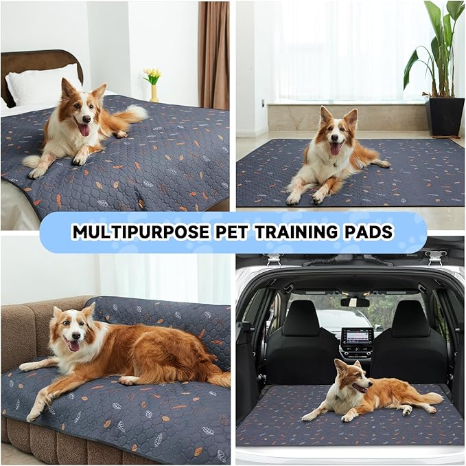 Sunheir 2-Pack Extra Large Reusable Dog Mat for Floor, Dog Playpen, Non-Slip Waterproof Super Absorbent Washable Pee Pads for Dogs, Pet Whelping Pads, Potty Training - Green, 36" x 41"