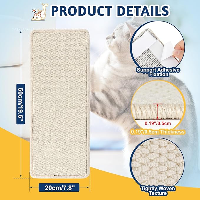 ENONCI Door Protector from Cat Scratching 19.6" x 7.8" Cat Wall Corner Scratcher, Anti Scratch Door Frame Furniture Protector for Indoor Cats